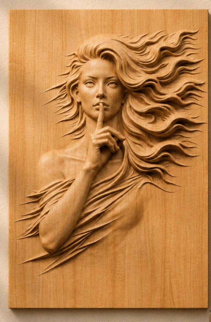 Mujer en alto relieve tecnica CNC