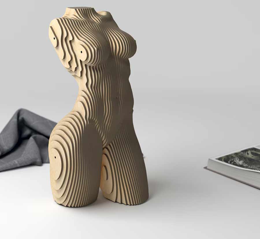 Estatuas en 3D fabricadas en MDF